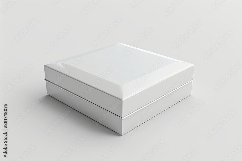 Blank White Box Mockup on Isolated White Background created with Generative AI Blank White Box Mockup on Isolated White Background created with Generative AI