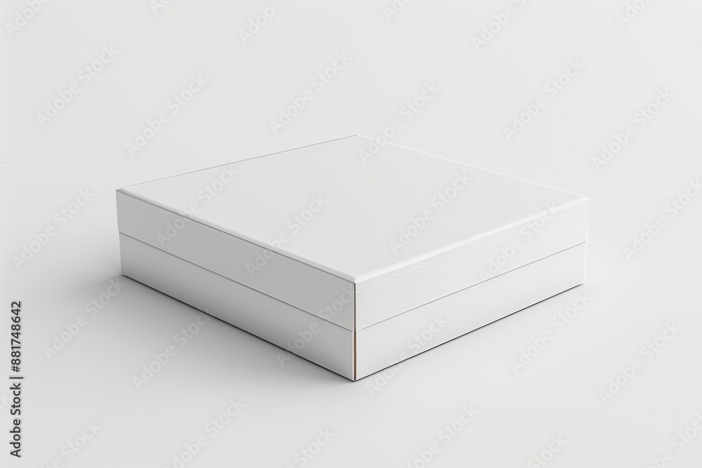 Blank White Box Mockup on Isolated White Background created with Generative AI Blank White Box Mockup on Isolated White Background created with Generative AI