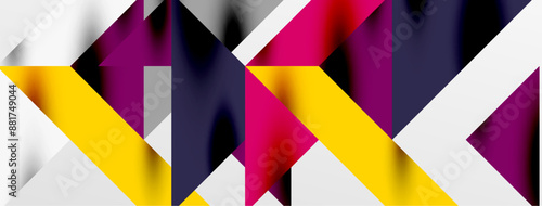 Tech minimal overlapping triangle shapes elements geometric graphic pattern