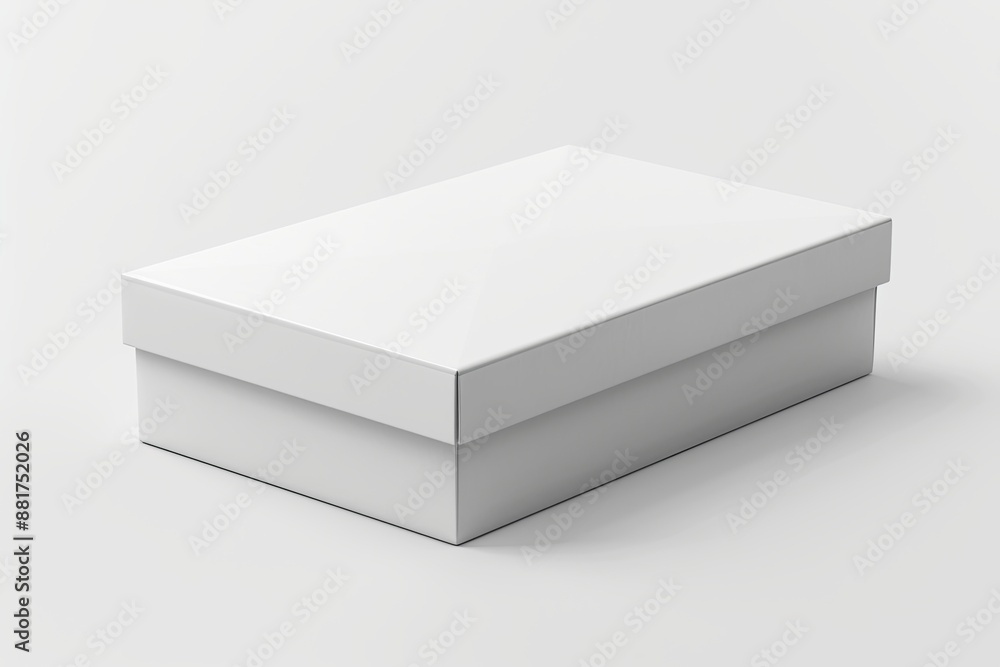 Blank White Box Mockup on Isolated White Background created with Generative AI Blank White Box Mockup on Isolated White Background created with Generative AI