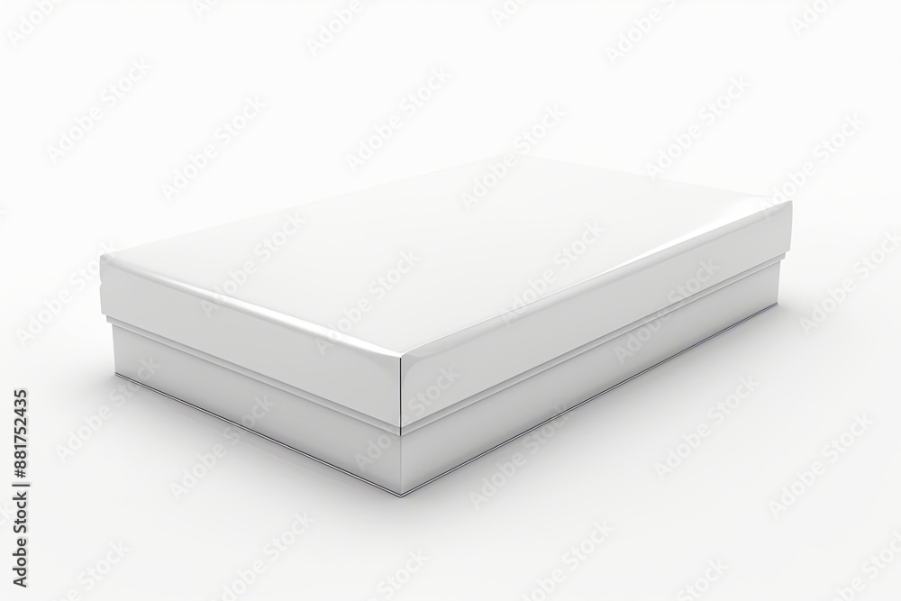 Blank White Box Mockup on Isolated White Background created with Generative AI Blank White Box Mockup on Isolated White Background created with Generative AI