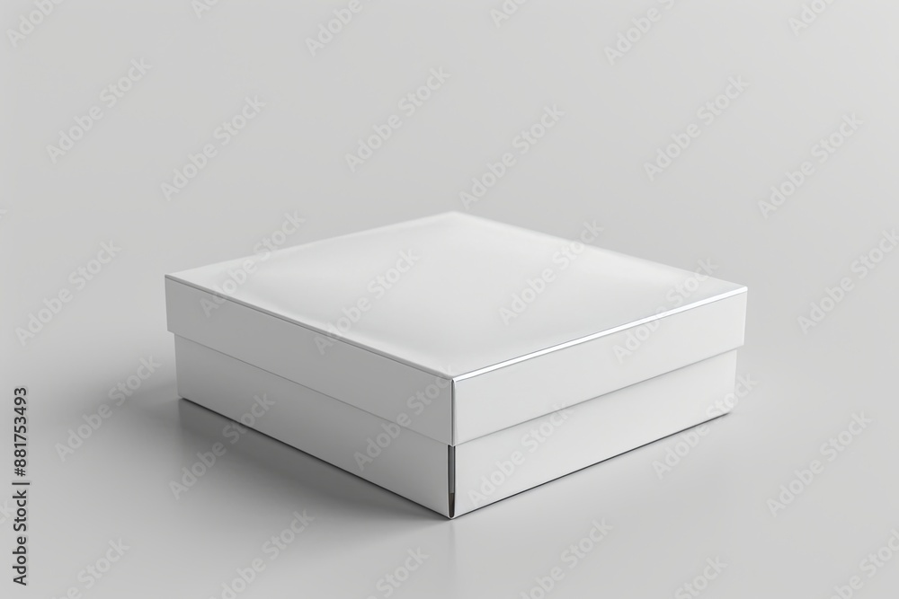 Blank White Box Mockup on Isolated White Background created with Generative AI Blank White Box Mockup on Isolated White Background created with Generative AI