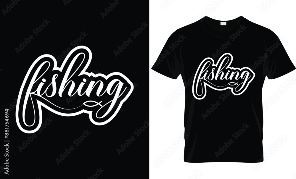 Fishing modern hand drawn lettering phrase. Calligraphy brush and ink ...