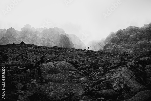 Fototapeta Naklejka Na Ścianę i Meble -  Man in the mountains