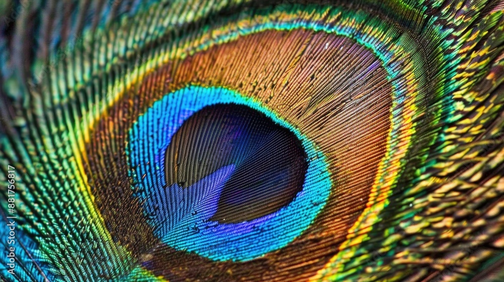 Naklejka premium Close up Picture of Peacock Feather