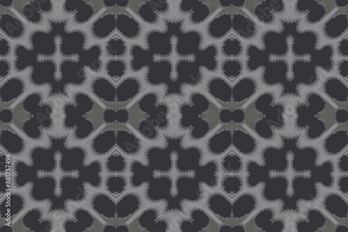 Ikat tribal Indian seamless p	attern. Ethnic Aztec fabric carpet mandala ornament native boho chevron textile.Geometric African American oriental tranditional vector illustrations. Embroidery style