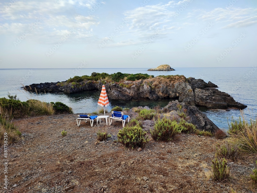 Maratea - Solarium a Punta della Matrella la mattina presto