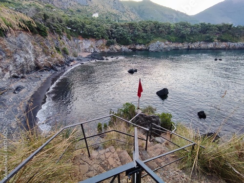 Obraz na płótnie Maratea - Spiaggia di Calavecchia prima dell'alba w salonie