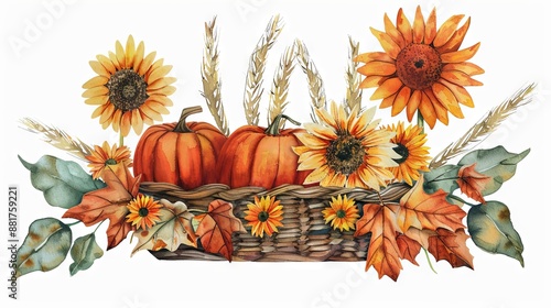 Watercolor illustration of cute blue bird family