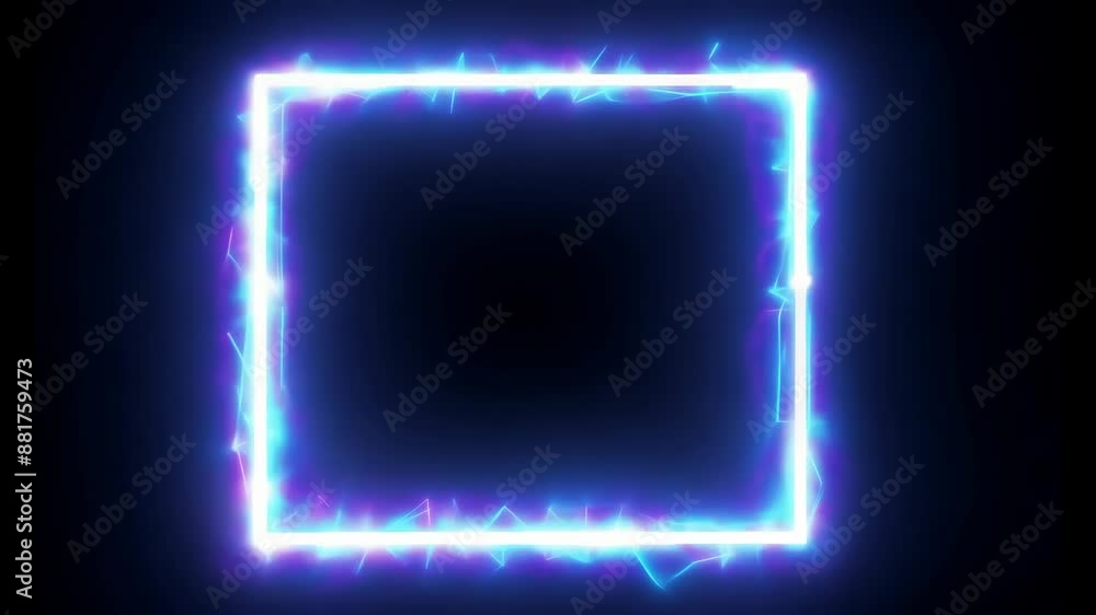 Bright Neon Light Effect: White Laser Glowing Frame in 4K Animation Bright Neon Light Effect: White Laser Glowing Frame in 4K Animation