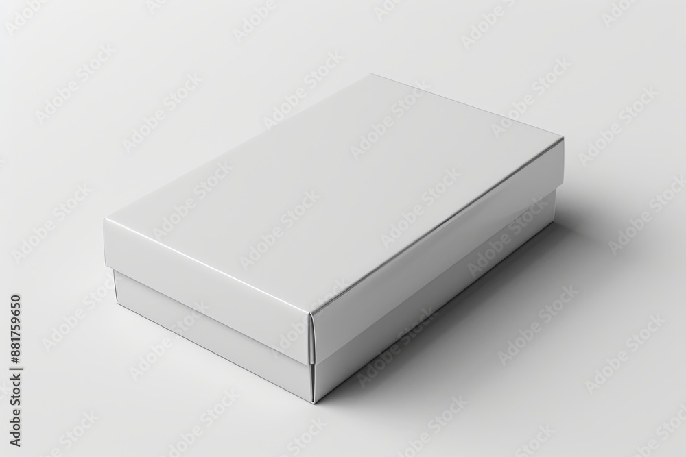 Blank White Box Mockup on Isolated White Background created with Generative AI Blank White Box Mockup on Isolated White Background created with Generative AI