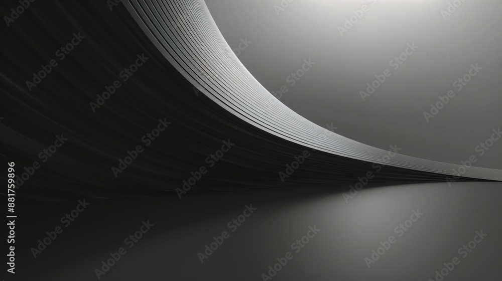 Curved Metal Panel Ceiling in a Modern Building Curved Metal Panel Ceiling in a Modern Building