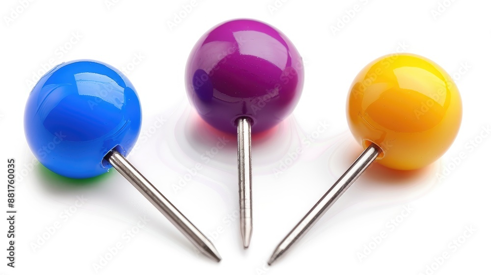 Colorful pin group isolated on white Colorful pin group isolated on white