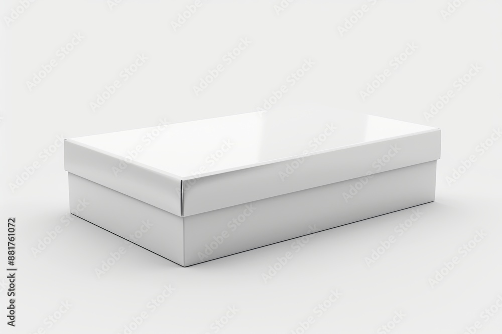 Blank White Box Mockup on Isolated White Background created with Generative AI Blank White Box Mockup on Isolated White Background created with Generative AI