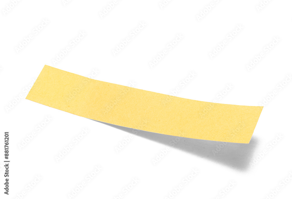 Yellow sticky note strip with shadow isolated Yellow sticky note strip with shadow isolated