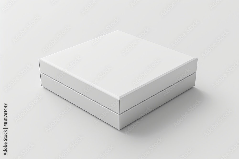 Blank White Box Mockup on Isolated White Background created with Generative AI Blank White Box Mockup on Isolated White Background created with Generative AI