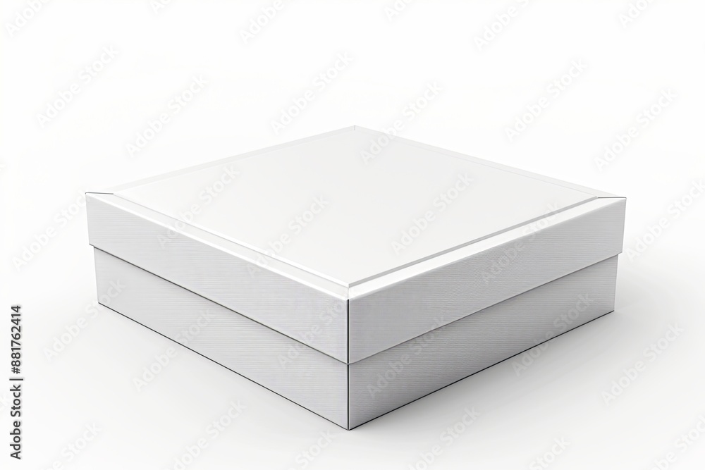 Blank White Box Mockup on Isolated White Background created with Generative AI Blank White Box Mockup on Isolated White Background created with Generative AI
