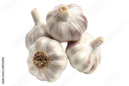 Ripe hardneck garlic bulb isolated on a white background. photo