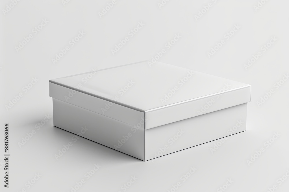 Blank White Box Mockup on Isolated White Background created with Generative AI Blank White Box Mockup on Isolated White Background created with Generative AI