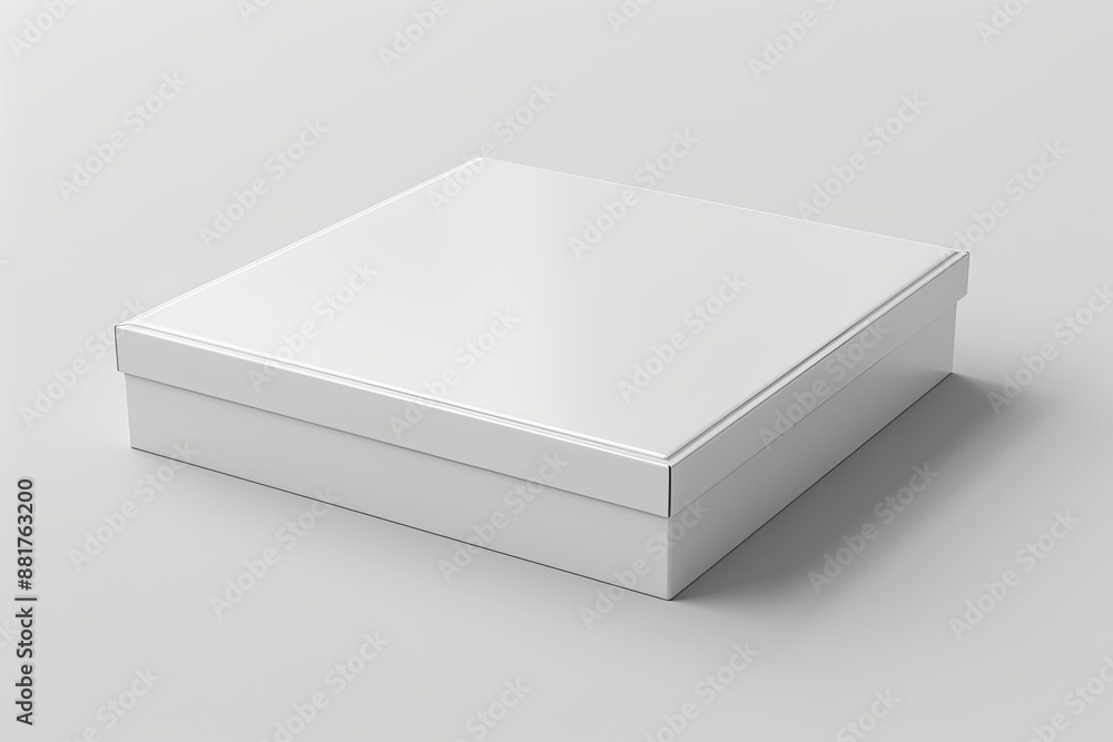 Blank White Box Mockup on Isolated White Background created with Generative AI Blank White Box Mockup on Isolated White Background created with Generative AI
