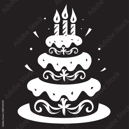 birthday cake silhouette vector