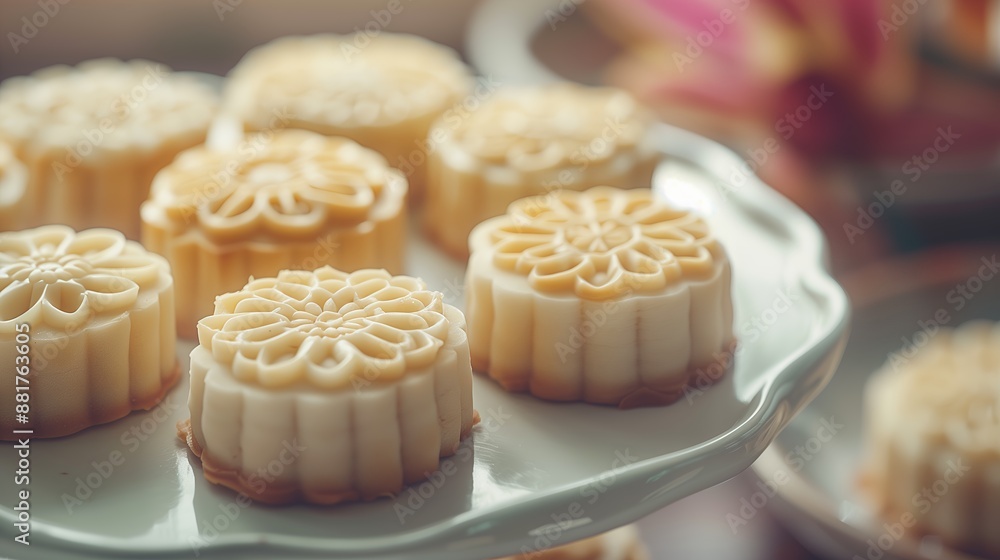 Traditional Chinese Dessert Mooncake for Mid Autumn Festival Traditional Chinese Dessert Mooncake for Mid Autumn Festival