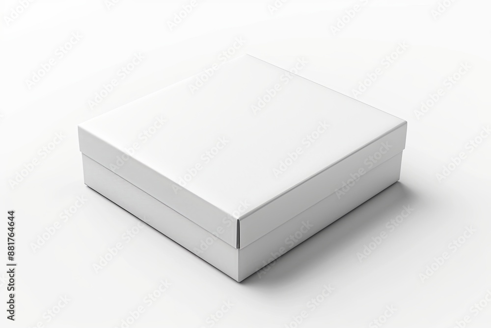 Blank White Box Mockup on Isolated White Background created with Generative AI Blank White Box Mockup on Isolated White Background created with Generative AI