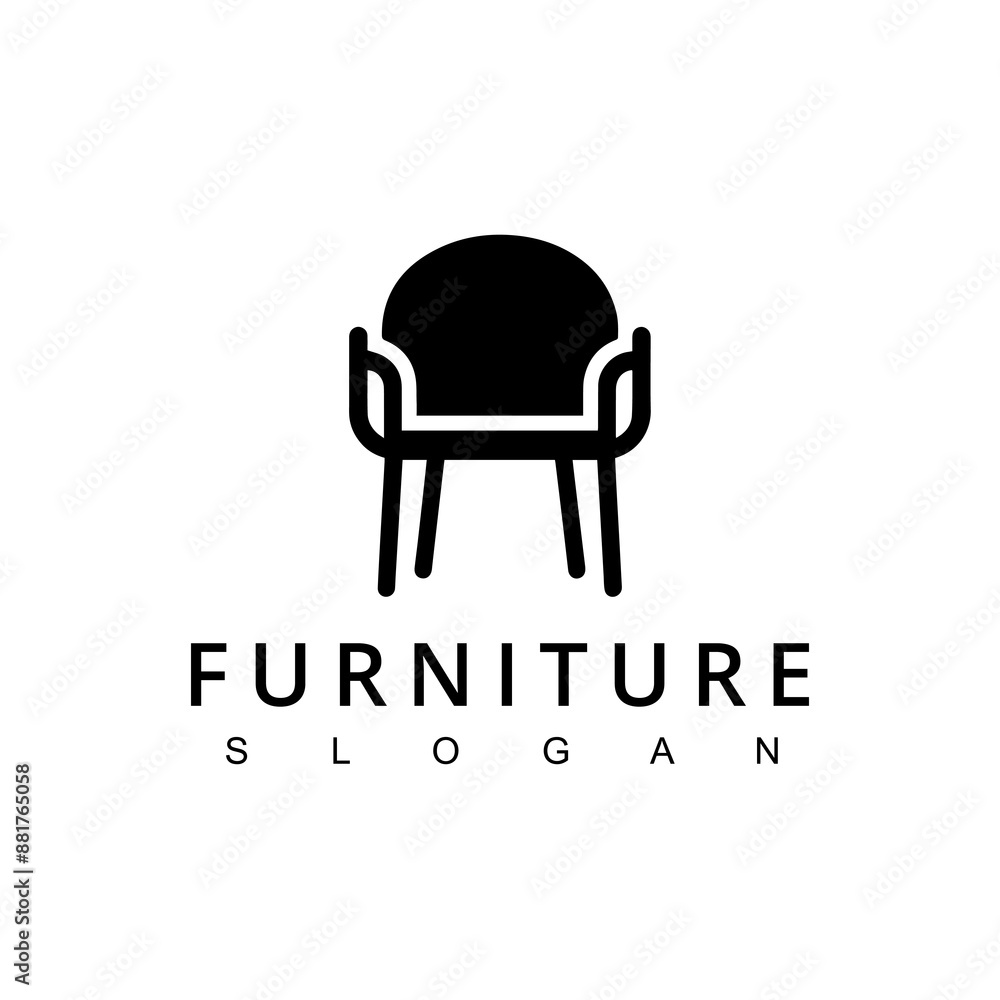 furniture logo with chair for store. logo design furniture logo with chair for store. logo design