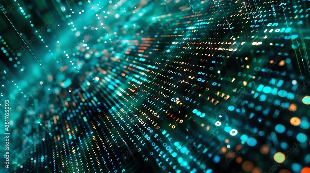 Binary code background : Generative AI Binary code background : Generative AI