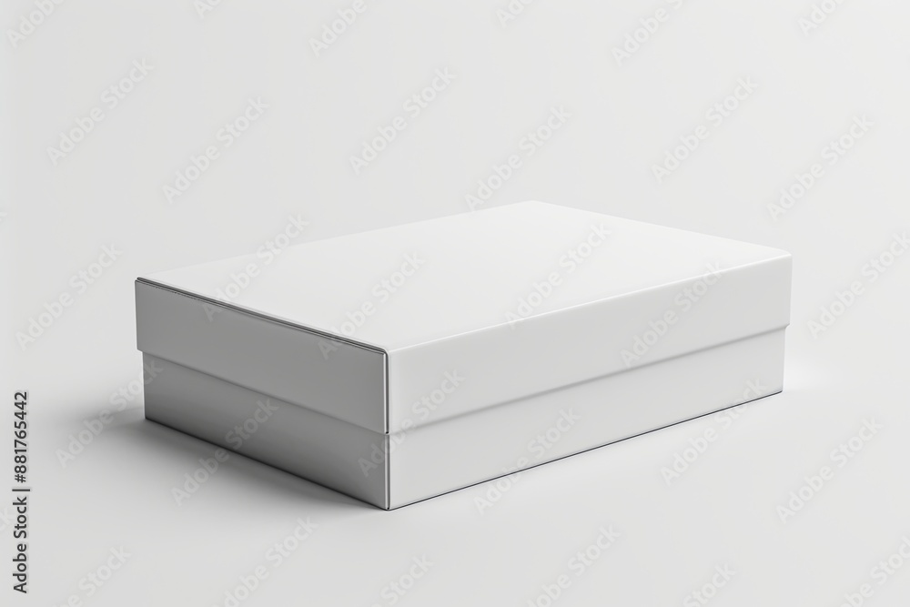Blank White Box Mockup on Isolated White Background created with Generative AI Blank White Box Mockup on Isolated White Background created with Generative AI