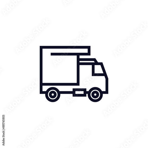 Simple line drawing of a delivery truck
