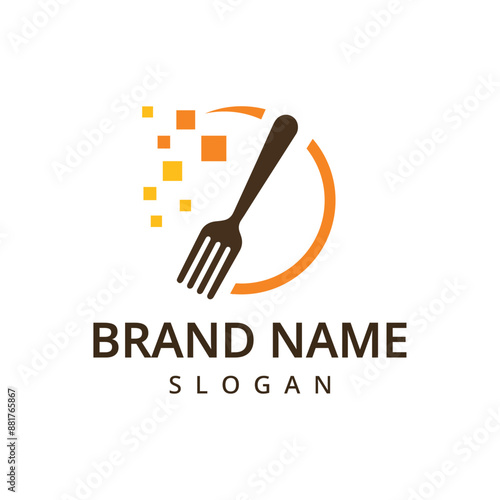 Food logo. Icon and label for design menu restaurant or cafe