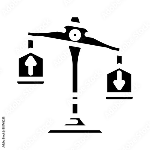 scales tipping favor progress glyph icon vector. scales tipping favor progress sign. isolated symbol illustration