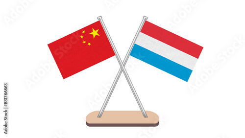 Luxembourg China Flag