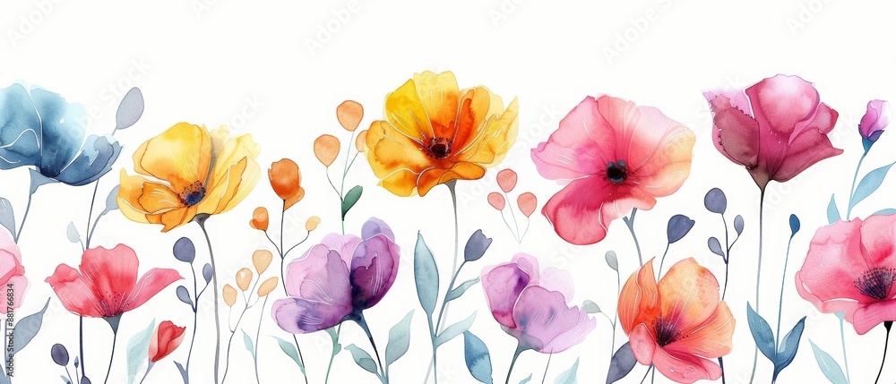 Bouquet of flowers in watercolor	
