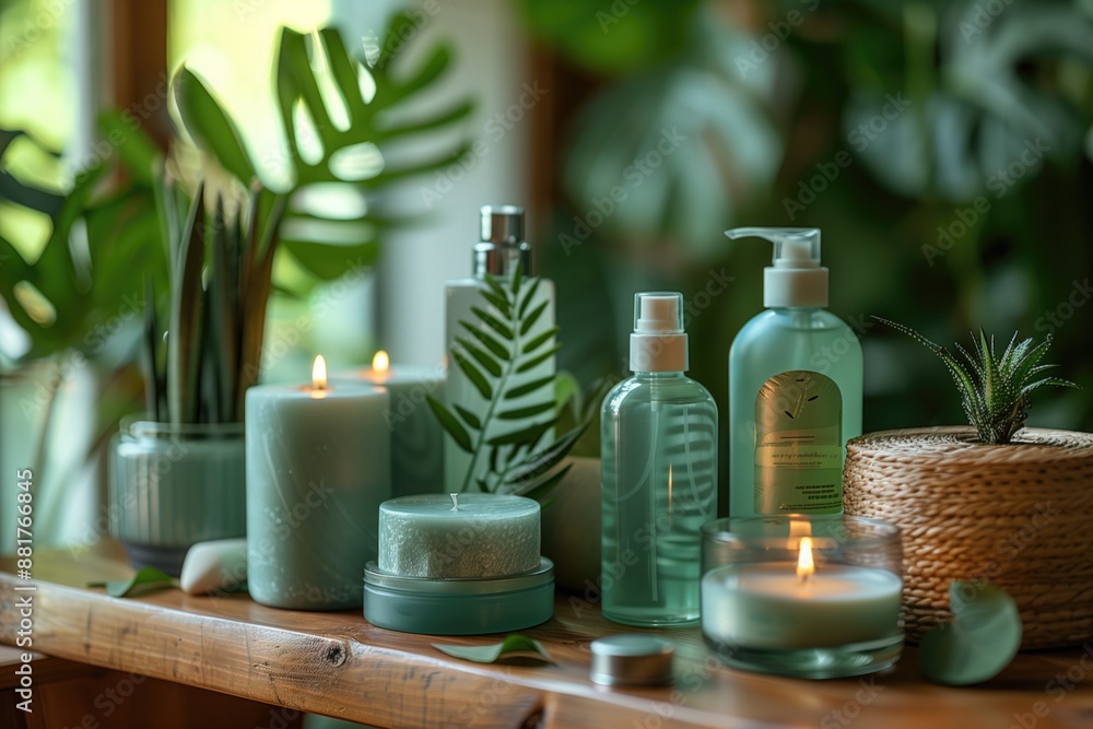 Mosquito Repellent Products: Various mosquito repellent products like sprays, lotions, and candles arranged on a table, representing different ways to prevent bites Mosquito Repellent Products: Various mosquito repellent products like sprays, lotions, and candles arranged on a table, representing different ways to prevent bites
