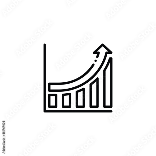Simple line graph icon representing growth and increase
