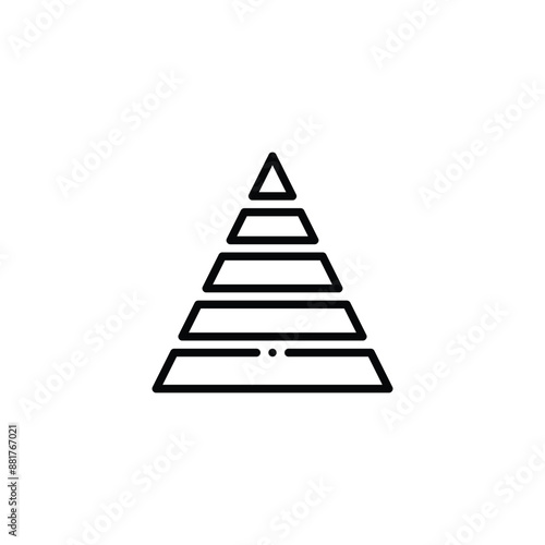Simple pyramid outline icon representing hierarchy levels or structure