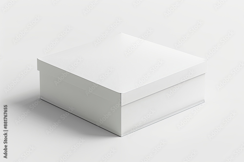 Blank White Box Mockup on Isolated White Background created with Generative AI Blank White Box Mockup on Isolated White Background created with Generative AI