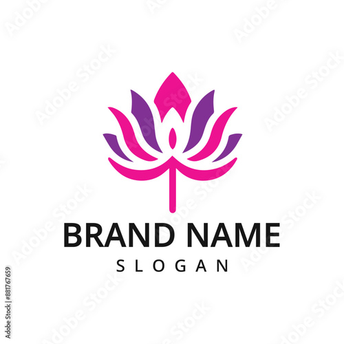 Flower lotus logo, Beauty or spa logo template