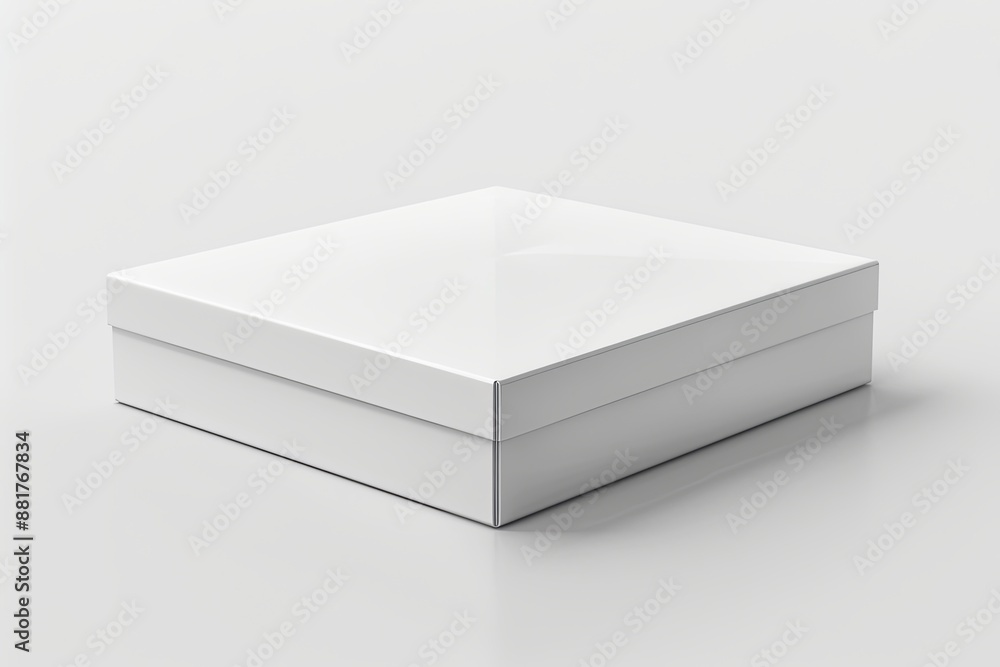 Blank White Box Mockup on Isolated White Background created with Generative AI Blank White Box Mockup on Isolated White Background created with Generative AI