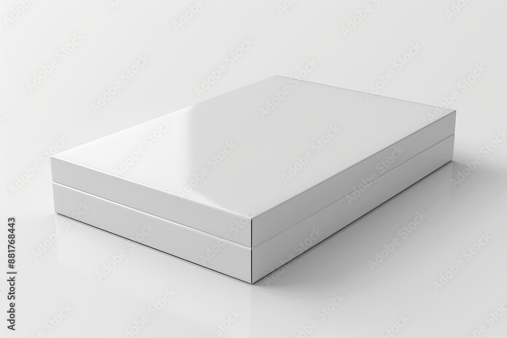 Naklejka premium Blank White Box Mockup on Isolated White Background created with Generative AI