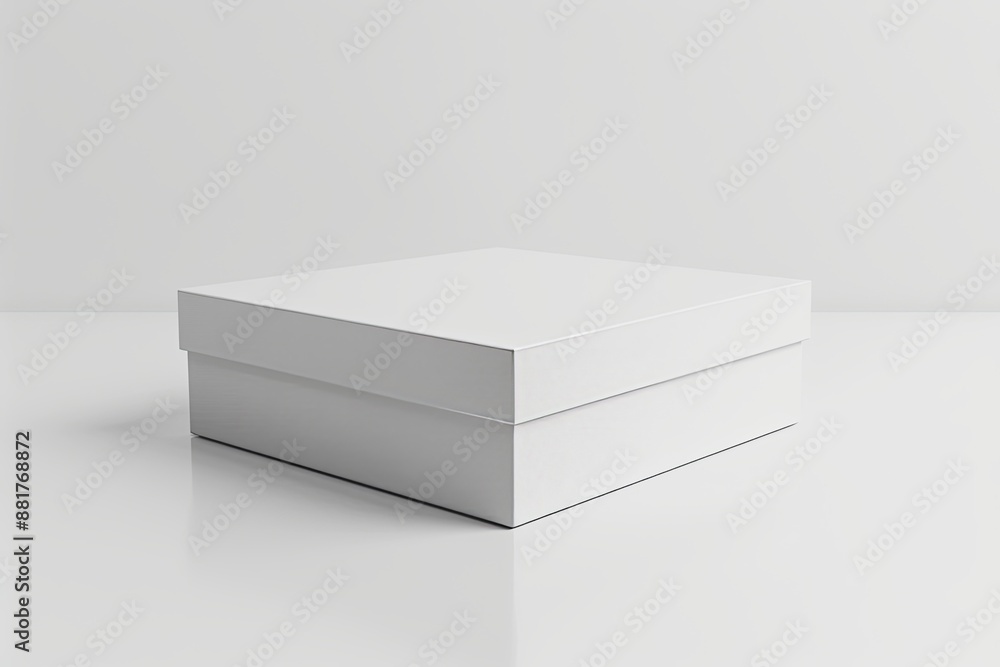 Blank White Box Mockup on Isolated White Background created with Generative AI Blank White Box Mockup on Isolated White Background created with Generative AI