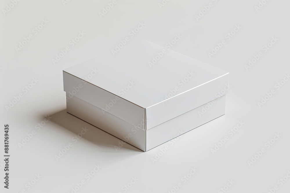Blank White Box Mockup on Isolated White Background created with Generative AI Blank White Box Mockup on Isolated White Background created with Generative AI