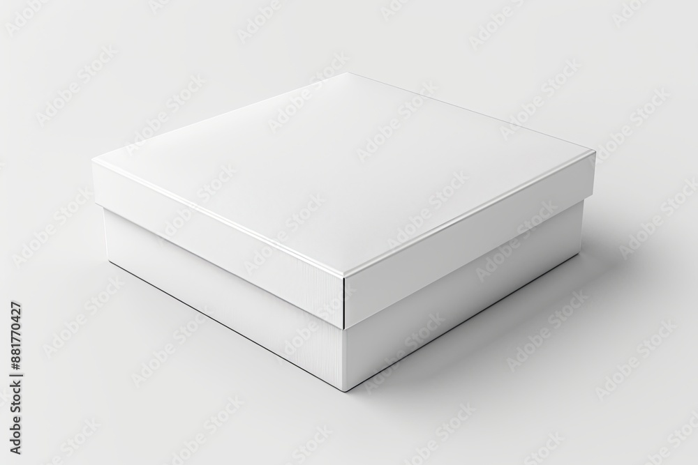Blank White Box Mockup on Isolated White Background created with Generative AI Blank White Box Mockup on Isolated White Background created with Generative AI