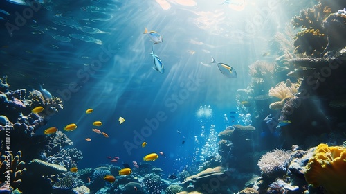 Wallpaper Mural Beautiful deep sea and fish : Generative AI Torontodigital.ca