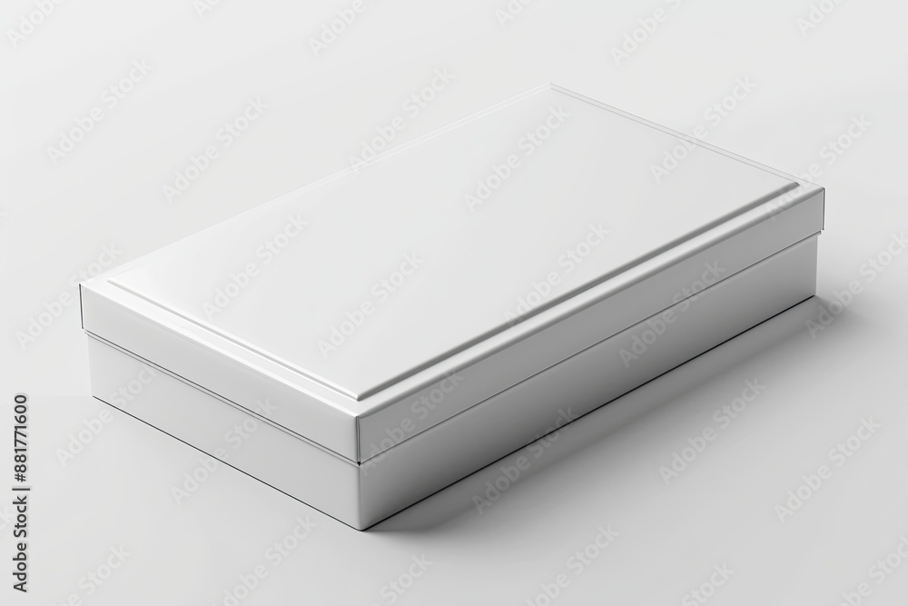 Blank White Box Mockup on Isolated White Background created with Generative AI Blank White Box Mockup on Isolated White Background created with Generative AI