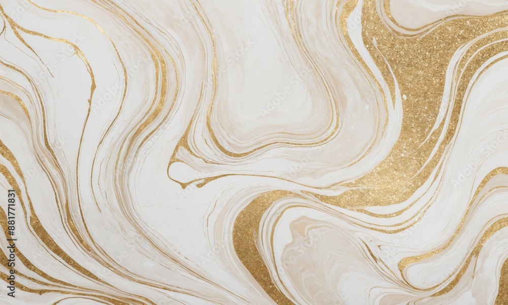 White and gold abstract marbled texture White and gold abstract marbled texture