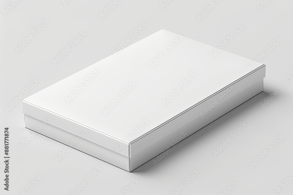 Blank White Box Mockup on Isolated White Background created with Generative AI Blank White Box Mockup on Isolated White Background created with Generative AI