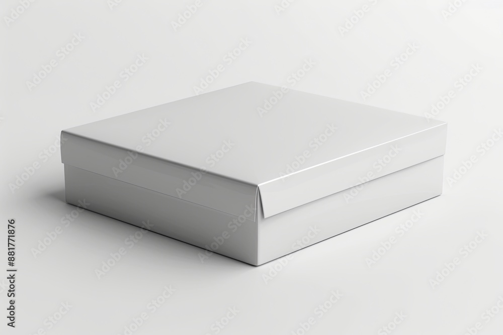Blank White Box Mockup on Isolated White Background created with Generative AI Blank White Box Mockup on Isolated White Background created with Generative AI